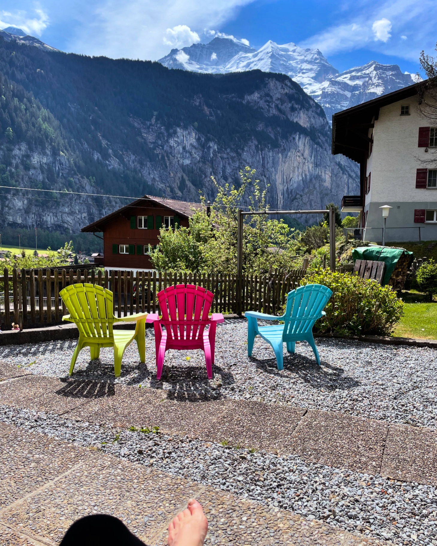 Terrasse mit Blick auf die Jungfrau